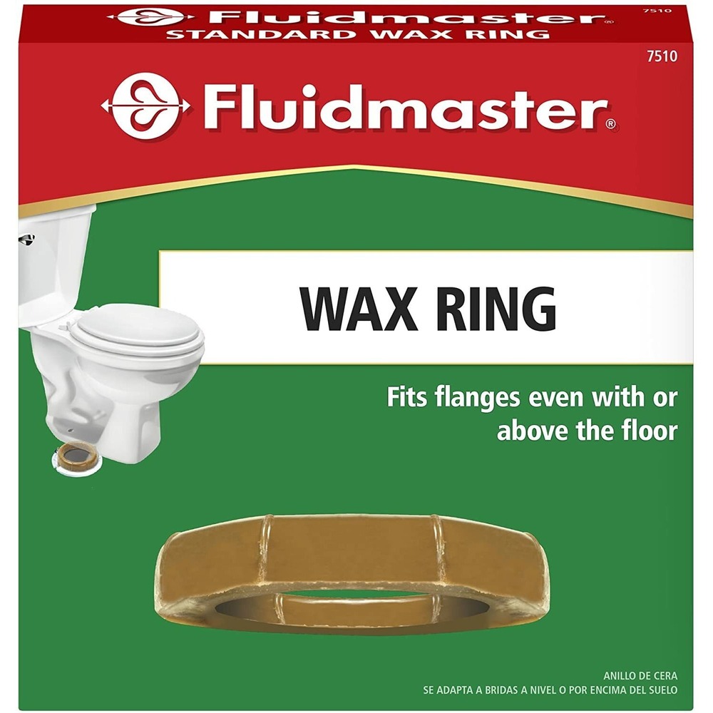 Standard Toilet Bowl Wax Ring Fluidmaster 7510 3-In & 4-In Waste Lines 2 Prks.